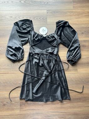 chinese dress ladies Dalzine Long Sleeve Mini Dress | Black | Womens main image 0